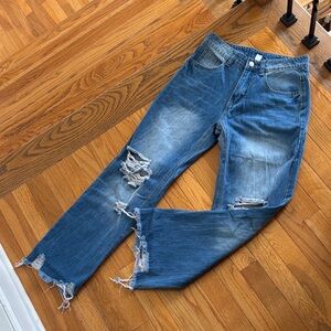 Women’s Distressed Blue Jeans